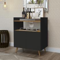 Armário Aparador Sala Buffet Balcão Retrô Barzinho Preto Armário Aparador Sala Buffet Balcão Retrô Barzinho Preto