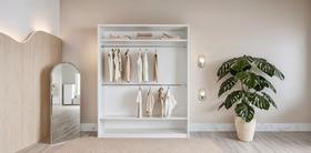 Armário Arara Dupla 2 Cabideiros Prateleiras Guarda Roupas Quarto Lojas G3 Branco