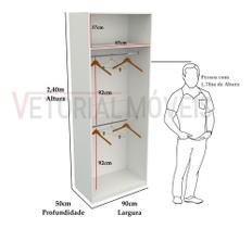 Armário Arara Dupla M20 Closet Lojas Organizador Roupas Mdp Armário Arara Dupla M20 Closet Lojas Organizador Roupas Mdp