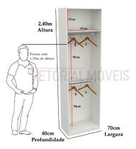 Armário Arara Dupla M24 100% Mdf (closet Lojas Cabideiro)