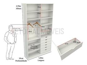 Armário Arara Gaveta Verônica M15 100% Mdf ( Sapato Roupa)
