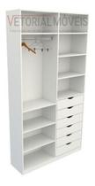 Armário Arara Gaveta Verônica M3 Closet Roupa Organizar Mdp