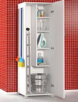 Armário Armazenamento 1 Porta Para Lavanderia Branco & Rodas Armário Armazenamento 1 Porta Para Lavanderia Branco & Rodas