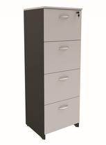 Armário Arquivo 4 Gavetas Pasta Suspensa com Chave Cinza com Preto Web Office