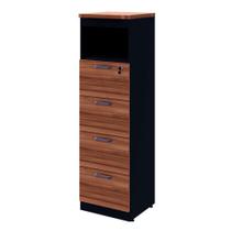 Armário Arquivo 4 Pastas com Nicho Yaris Nogal Sevilha e Preto