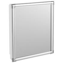 Armário Astra Plástico Versátil com Espelho 36x45x11cm Perfil de Alumínio Cor Branco (de Embutir e Sobrepor) AL43 BR1