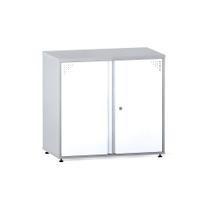 Armário Baixo 02 Portas Aretto Pandin 75 Cm Cinza e Branco