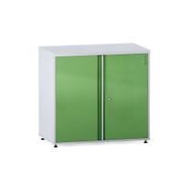 Armário Baixo 02 Portas Aretto Pandin 75 Cm Cinza e Verde