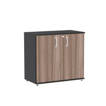 Armario Baixo 02 Portas Maxxi Pandin 70 Cm Walnut e Preto