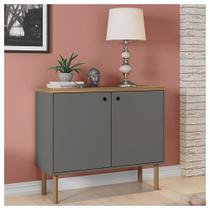 Armário Baixo 2 Porta Multi Cinza Com Pés Cilindrico Caemmun Armário Baixo 2 Porta Multi Cinza Com Pés Cilindrico Caemmun