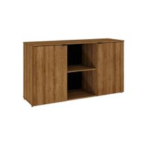 Armário Baixo Com 02 Portas E Nicho 75x135x42cm Wlab135 Preto Lâmina Mel Armário Baixo Com 02 Portas E Nicho 75x135x42cm Wlab135 Preto Lâmina Mel