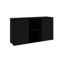 Armário Baixo Com 02 Portas E Nicho 75x135x42cm Wlab135 Preto Tx