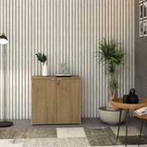 Armário Baixo com 2 Portas 75cm x 80cm x 42cm Branco/Vermont Oak Armário Baixo com 2 Portas 75cm x 80cm x 42cm Branco/Vermont Oak
