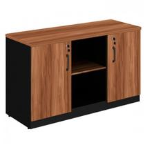 Armário Baixo Credenza com bandeja 1,20x0,74X0,45m WORKSTART NOGAL SEVILHA PRETO