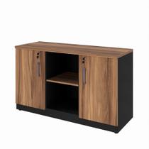 Armário Baixo Credenza p/ Escritório 1,20 EXPRESS Nogal/Pre Armário Baixo Credenza p/ Escritório 1,20 EXPRESS Nogal/Pre