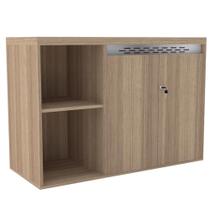 Armário Baixo Credenza PE50 Pandin 104,60 cm (largura) em MDP Cor Noce Naturalle com Dois Nichos