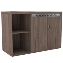 Armário Baixo Credenza PE50 Pandin 104,60 cm (largura) em MDP Cor Walnut com Dois Nichos