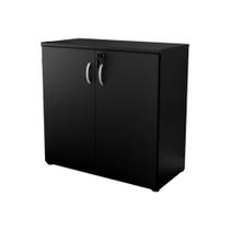 Armário Balcão Baixo com 2 Portas Slim Preto Armário Balcão Baixo com 2 Portas Slim Preto
