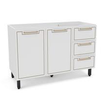 Armário Balcão de Cozinha 120cm com 2 Portas e 3 Gavetas 250021 Amara Politorno Moveis Armário Balcão de Cozinha 120cm com 2 Portas e 3 Gavetas 250021 Amara Politorno Moveis