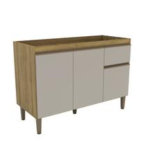 Armário Balcão de Cozinha 120cm com 3 Portas e 1 Gaveta 2405 Armário Balcão de Cozinha 120cm com 3 Portas e 1 Gaveta 2405