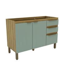 Armário Balcão de Cozinha 2 Portas e 3 Gavetas 120cm 2306 Yescasa Armário Balcão de Cozinha 2 Portas e 3 Gavetas 120cm 2306 Yescasa