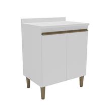 Armário Balcão de Cozinha 70cm com Tampo 25mm e 2 Portas 2408 Yescasa Branco Armário Balcão de Cozinha 70cm com Tampo 25mm e 2 Portas 2408 Yescasa Branco