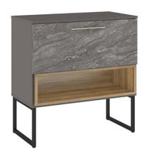 Armário Balcão Gabinete 80cm 01 Gaveta Com Pés Vicenza B06 Magneto Nogal - Lyam Decor Armário Balcão Gabinete 80cm 01 Gaveta Com Pés Vicenza B06 Magneto Nogal - Lyam Decor