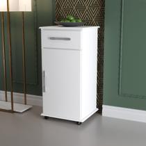 Armário Balcão Itália Branco Suporte Bebedouro C/ Gaveta C/ 1 Porta Pés Com Rodinhas