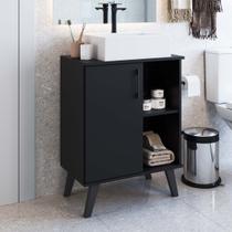 Armário Balcão Multiuso com 1 Porta Preto