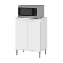 Armário / Balcão Para Microondas Versátil Com Pés Cinza Cores BRANCO Armário / Balcão Para Microondas Versátil Com Pés Cinza Cores BRANCO