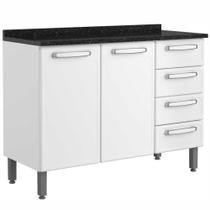 Armário Balcão Triplo Bertolini Evidence Aço 2 portas 4 gavetas com tampo - Branco Armário Balcão Triplo Bertolini Evidence Aço 2 portas 4 gavetas com tampo - Branco
