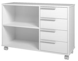 Armário Banheiro 1 Prateleira 4 Gavetas Em Mdp - Branco Armário Banheiro 1 Prateleira 4 Gavetas Em Mdp - Branco