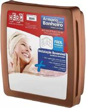 Armário Banheiro 34X37 Plástico Caramelo Com Espelho HERC
