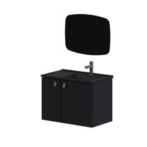 Armário Banheiro Aço 60cm Tarumã Preto com Lavatório Preto - P103358 - COZIMAX