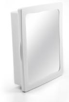 Armário Banheiro com Espelho Espelheira Sobrepor Branco Preto e Cinza 36x31 cm