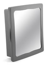 Armário Banheiro com Espelho Espelheira Sobrepor Branco Preto e Cinza 36x31 cm - Plastibrasil