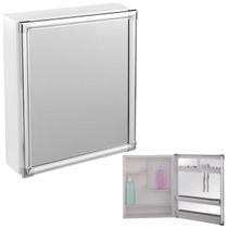 Armário Banheiro Espelheira Sobrepor Branco Perfil Alumínio