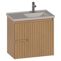 Armário Banheiro Madeira Canela 60 Jequitibá com Lavatório Baunilha - 103819 - COZIMAX Armário Banheiro Madeira Canela 60 Jequitibá com Lavatório Baunilha - 103819 - COZIMAX