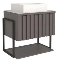 Armário Banheiro Mdf E Aço Cuba Pratel. Porta Havaí Titanium Armário Banheiro Mdf E Aço Cuba Pratel. Porta Havaí Titanium