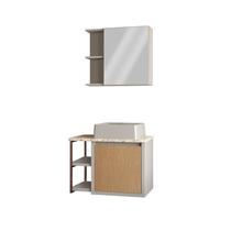 Armario Banheiro Tamisa - 60cm Fn-Mad-Am-Bisc - Kit - Gaam Armario Banheiro Tamisa - 60cm Fn-Mad-Am-Bisc - Kit - Gaam