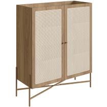 Armário Bar Para Sala 2 Portas 93cm Industrial Indy A03 Hanover Dourado - Lyam Decor