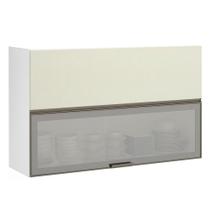 Armário Basculante 120cm 2 Porta Prata Branco Polar C/Kash Armário Basculante 120cm 2 Porta Prata Branco Polar C/Kash