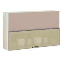 Armário Basculante Misto 120cm 1 Porta Vidro Connect
