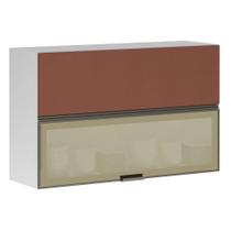 Armário Basculante Misto Perola 120 cm 2 Portas Alumínio e com Vidro Reflecta Bronze Luciane Armário Basculante Misto Perola 120 cm 2 Portas Alumínio e com Vidro Reflecta Bronze Luciane