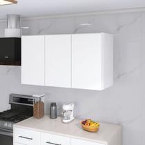Armario Branco Aereo Para Cozinha 90Cm 3 Portas Spuxador - Estilo e Funcionalidade para Seu Espaço AJLstore