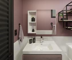 Armário Branco de Banheiro Resistente Não Enferruja com Nichos A63 Astra