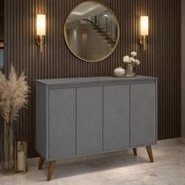 Armario Buffet 4 Portas Estillos Retrô Pés Palito Cinza - Comprar Moveis em casa Armario Buffet 4 Portas Estillos Retrô Pés Palito Cinza - Comprar Moveis em casa
