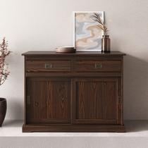 Armário Buffet Vintage Madeira 2 Portas Correr Cor Imbuia Savona