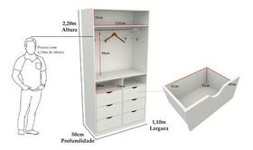 Armário Cabideiro Gaveta Misto M54 100% Mdf Closet Loja