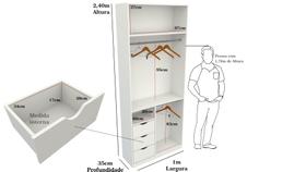 Armário Cabideiro Gaveteiro Misto M20 Closet Loja 100% Mdf Armário Cabideiro Gaveteiro Misto M20 Closet Loja 100% Mdf